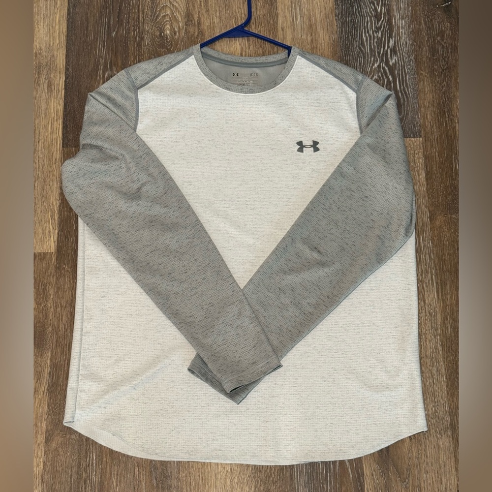 UA Under Armour Waffle Crew Long Sleeve T-Shirt Small Loose Style Size L